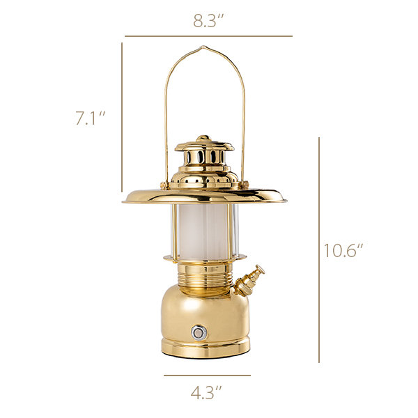 Portable Outdoor Camping Lantern - Brass - Glass - Stepless Dimming from  Apollo Box