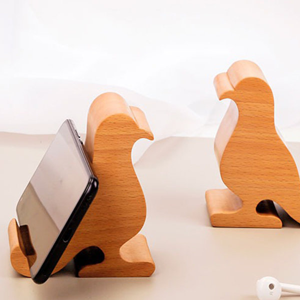 Beechwood Bird-Shaped Phone Stand - Cartoon Cute - Desktop Decor - ApolloBox