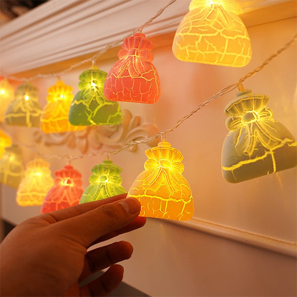 Christmas Crackle Colored String Lights - Festive Decor - Ambience