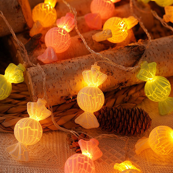 Christmas Crackle Colored String Lights - Festive Decor - Ambience