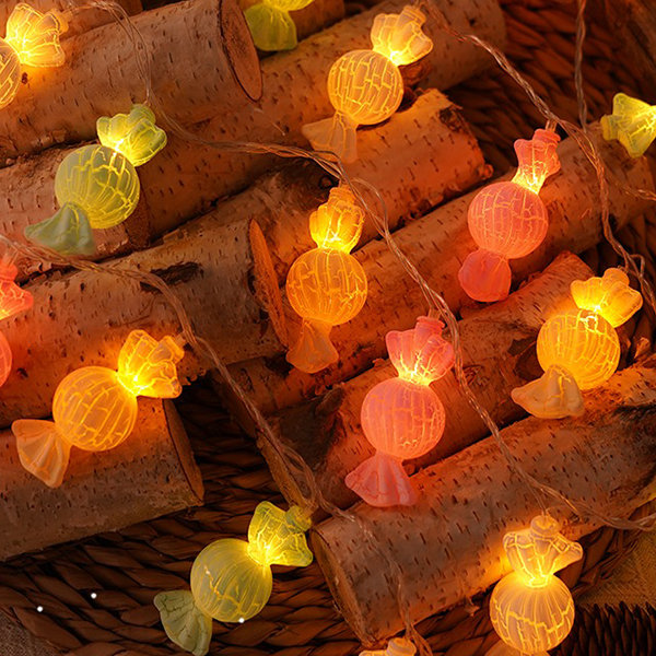 Christmas Crackle Colored String Lights - Festive Decor - Ambience