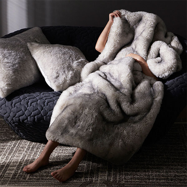 Soft Throw Pillow - Faux Rabbit Fur - 4 Patterns from Apollo Box