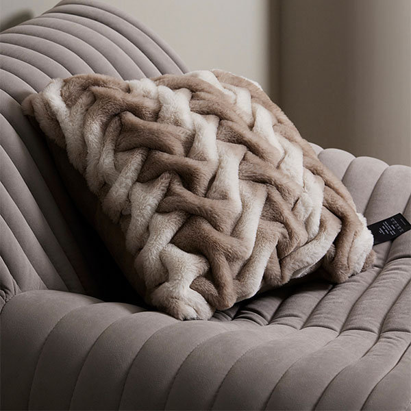 Faux Fur Blanket - Plush - White - Light Brown - 4 Colors - 2