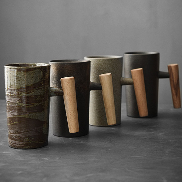 Zen Retro Ceramic Mugs - Rustic Charm - Handcrafted Appeal
