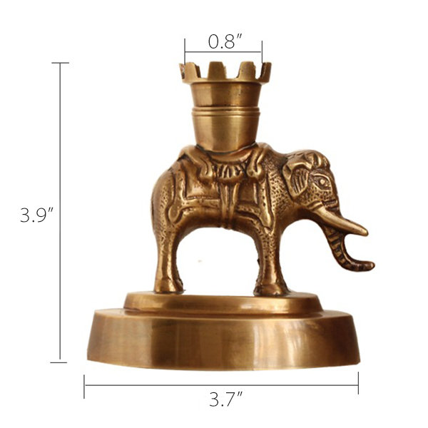 Vintage Elephant Brass Candlestick - Antique Charm - Majestic Decor