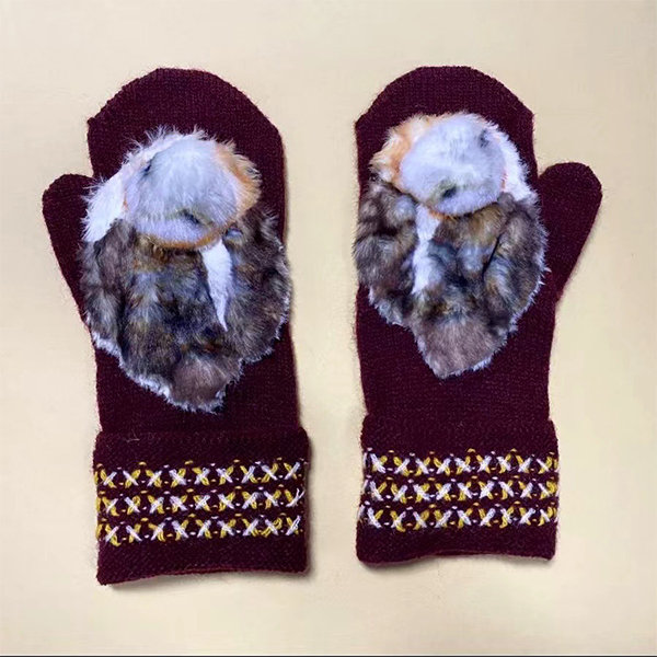 Cute Owl Gloves - Plush - White - Black - 5 Colors - ApolloBox