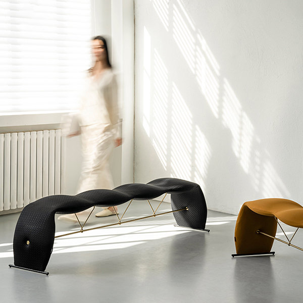 Minimalist Wavy Long Bench - Sleek Design - Modern Seating Solution ...