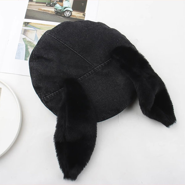 Cute Rabbit Ear Beret - Black - Blue - Pink - Winter Warmth from Apollo Box