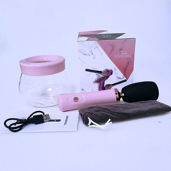 Electric Makeup Brush Cleaner - Pink - Purple - Multi-brush Cleaning -  Gentle Speed Drying - ApolloBox