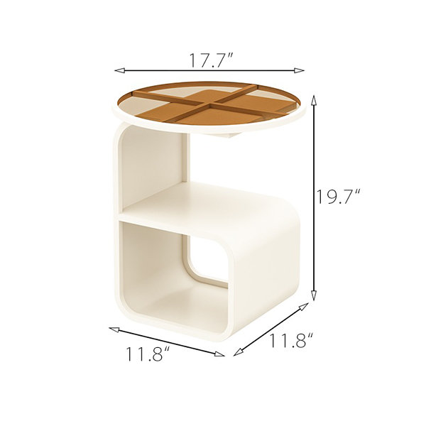 Iron Art Round Bedside Table - Modern Elegance - Functional Design