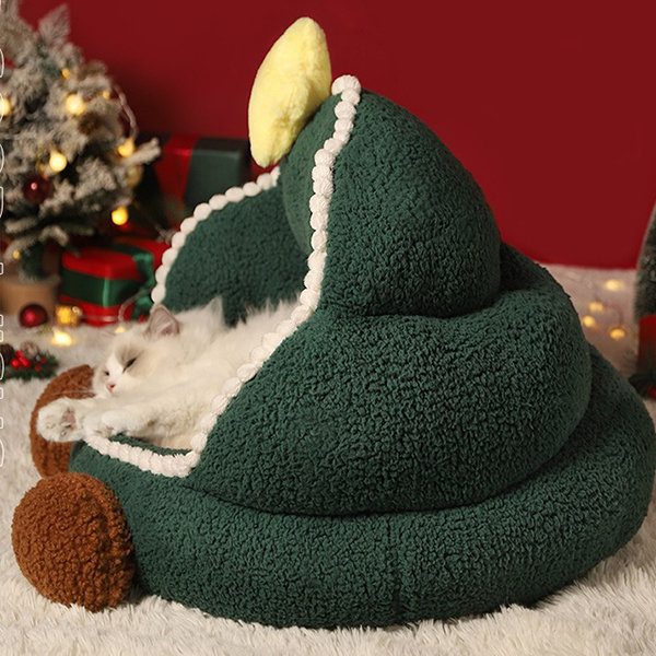 Christmas Tree Cat Bed Festive Feline Comfort Whimsical Design