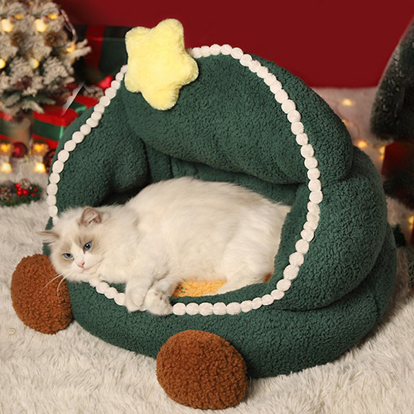 Pamper your furry friend with cozy cat bed and blanket
