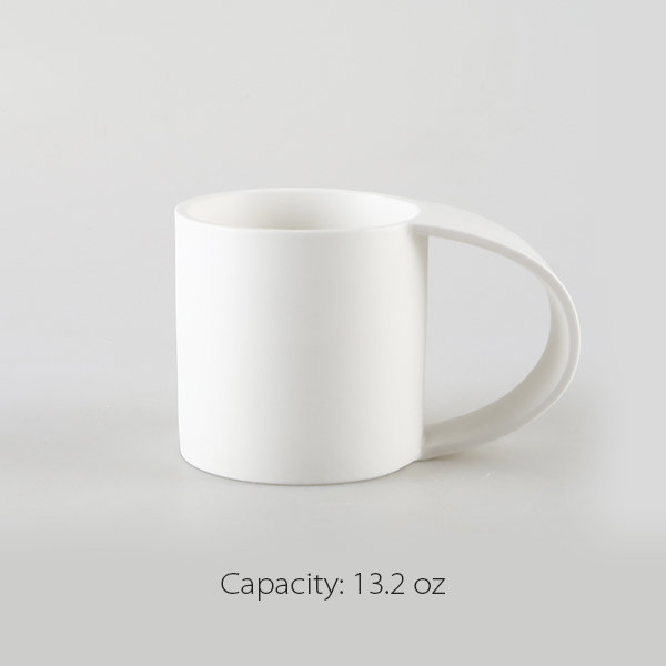 World® Slate 9 oz Square Mid-Rim Bright White Porcelain Coffee Mug