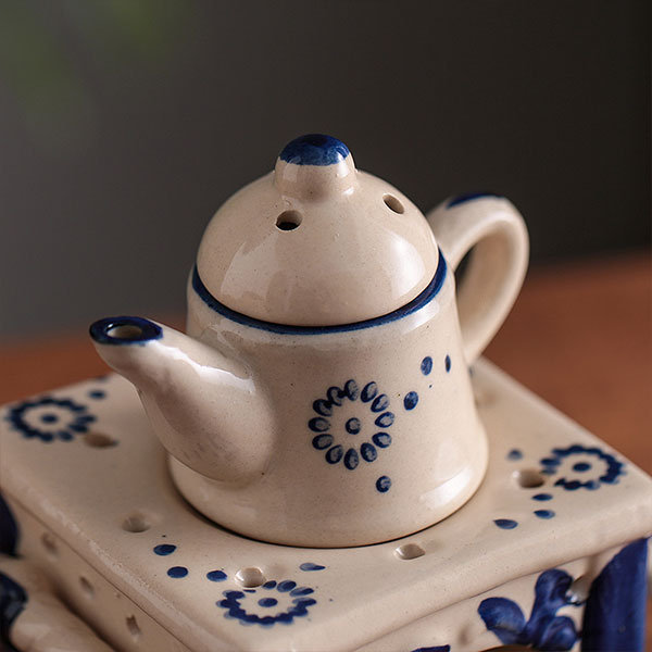 White Porcelain Candle Teapot Warmer