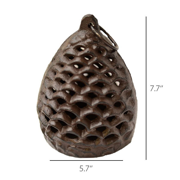 Cast iron plant store holder pine cones acorns