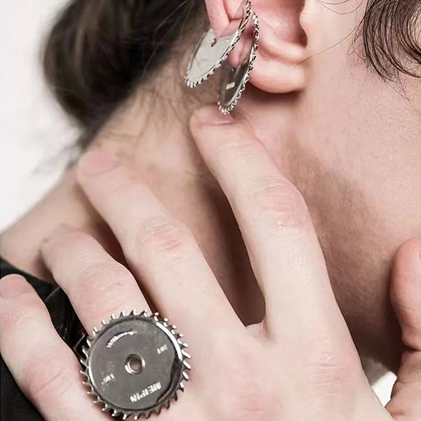 Serrated Gear Earrings - Industrial Chic - Edgy Accessory