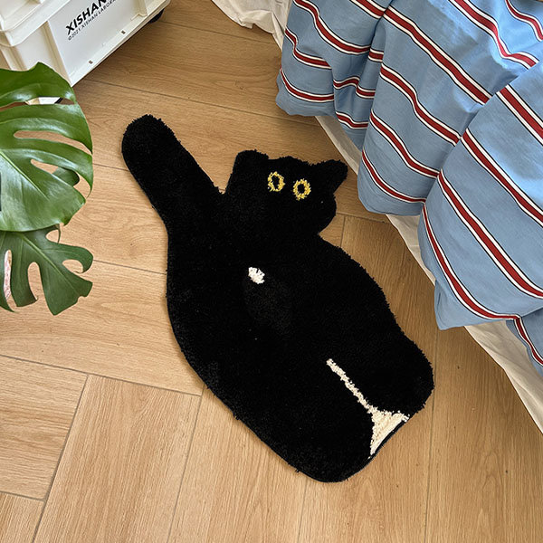 Cartoon Black Cat Non-Slip Mat - Cozy Home Accent