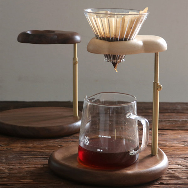 Glass & Wood Coffee Pour Over