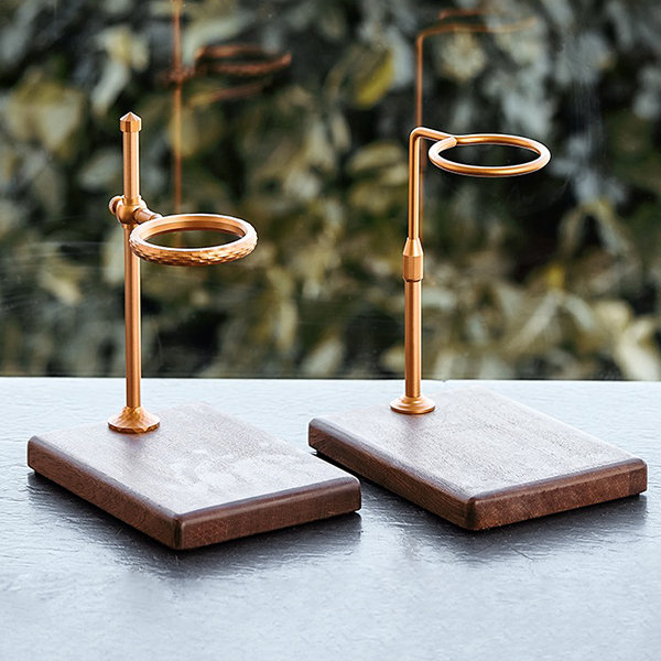 Brass Stand Holder with Wooden Base Unique Coffee Maker