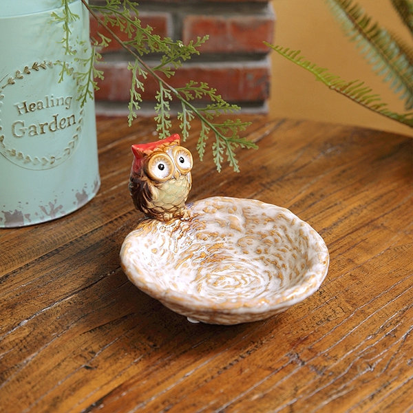 Nocturnal Nook Owl Ceramic Storage Tray - Add a Touch of Woodland Whimsy -  ApolloBox