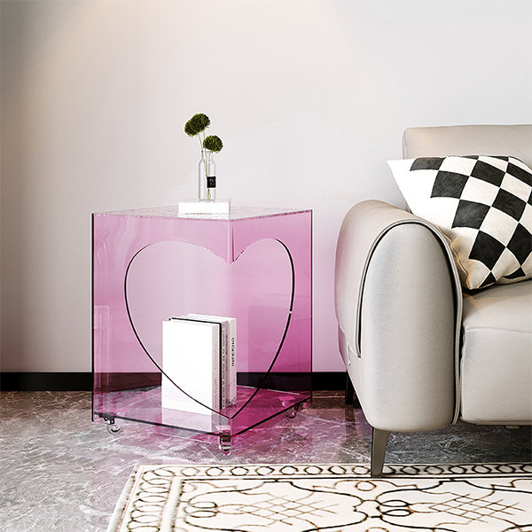 Acrylic Heart Side Table - Rounded Corners - Easily Movable - 1ST Missing  Piece