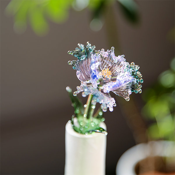 Glass Artificial Iris Flower - Handcrafted Art Piece - Living Room Decor  from Apollo Box
