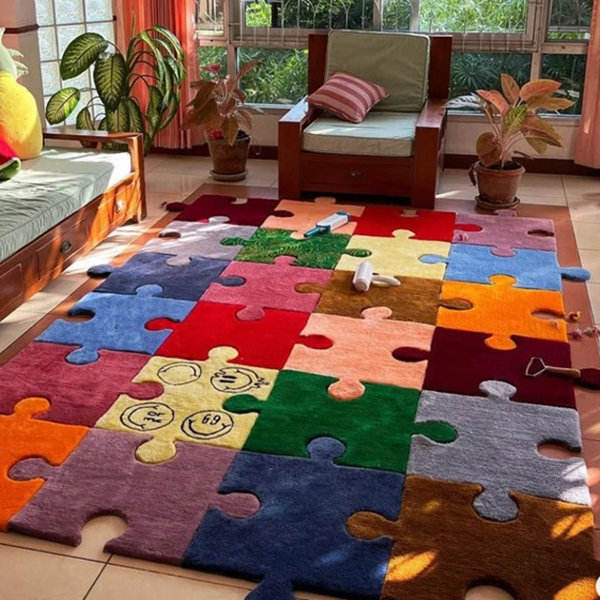 Jigsaw Puzzle Area Rug - Playful Interior Design - Colorful Statement from  Apollo Box