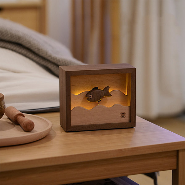 Wooden Little Fish Night Light Decor - Birthday Gift - Unique Design