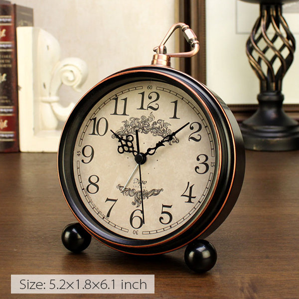 Vintage American-Style Table Clock - Classic Desk Timepiece