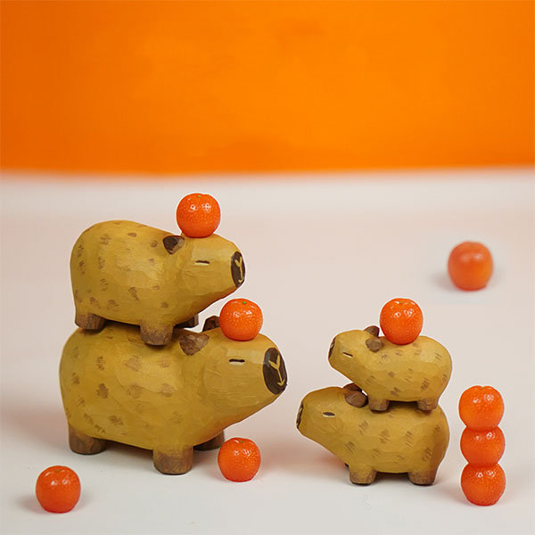 Cute Capybaras and Crocodile Decoration - Wood - Stacking Oranges from  Apollo Box