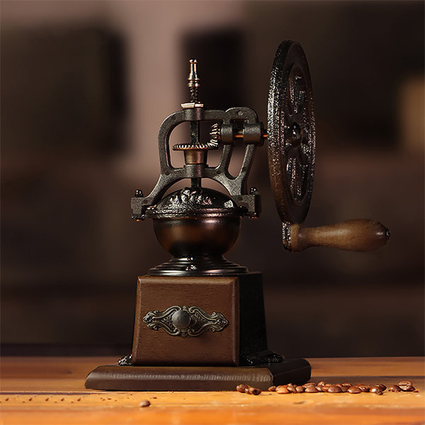 Vintage wooden coffee bean grinder – Wine and Coffee lover