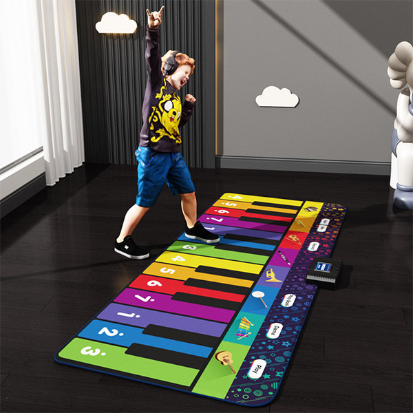 Interactive Rainbow Piano Mat - 8 Instrument Tones - Record and Playback
