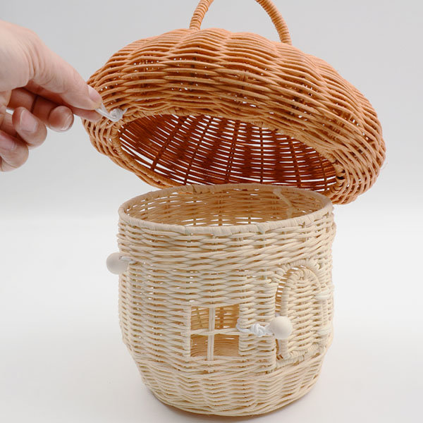 Mushroom Rattan Basket – Handcrafted Whimsical Basket for Nature