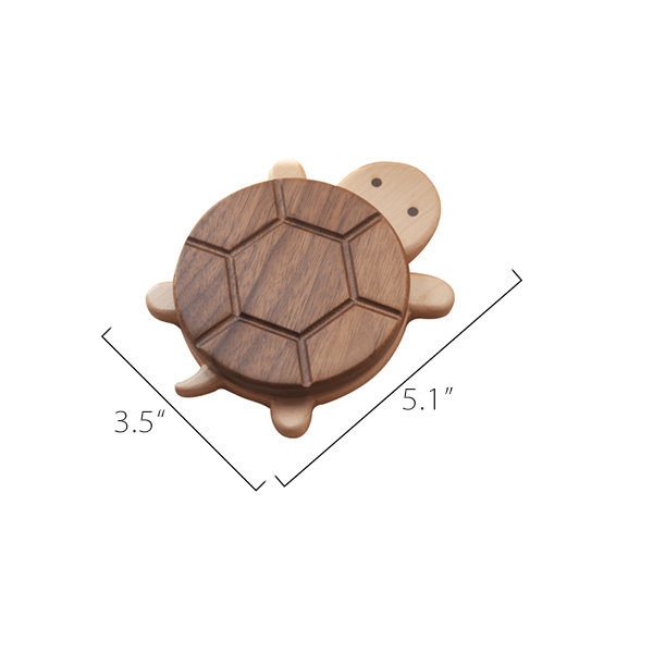 Turtle-Shaped Wooden Coaster - Charming Tabletop Protection - Nature-Inspired Design