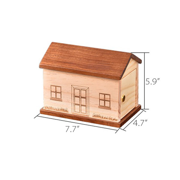 Wooden House Lockable Money Box - Secure Savings - Homely Design