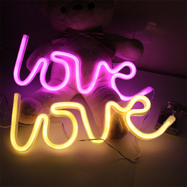 &apos;Love&apos; Neon Sign - Luminous Lettering - Romantic Glow