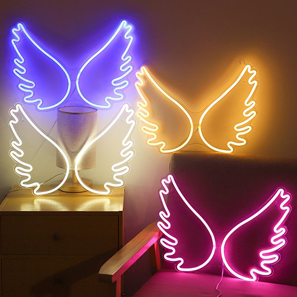 LED Angel Wing Neon Light - Energetically Stylish - Bursting With Creativity