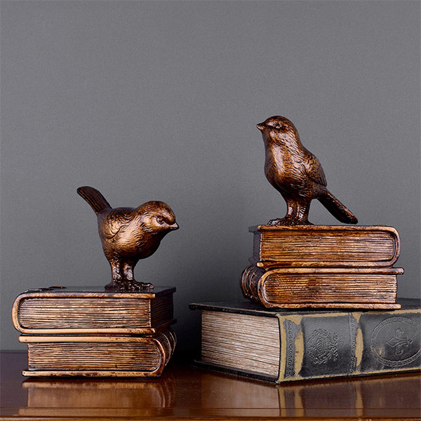 Vintage Bird Bookends - Charming Decor - Literary Elegance - ApolloBox