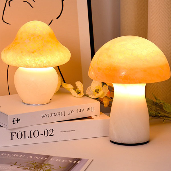 Mushroom Table Lamp - Beechwood - Sapele - 8 Patterns from Apollo Box