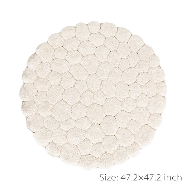 Circular Honeycomb Rug - Plush Comfort - Contemporary Aesthetic