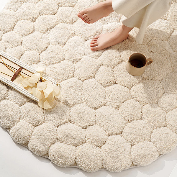 Circular Honeycomb Rug - Plush Comfort - Contemporary Aesthetic