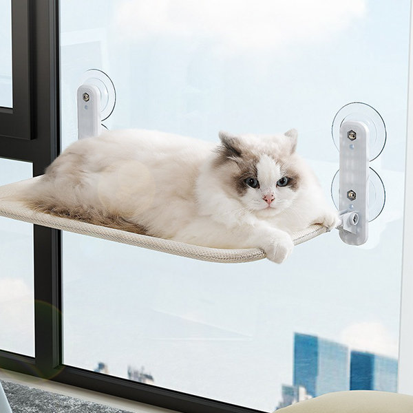 Cat Window Perch - Cozy Elevated Napping - Space-Saving Design - ApolloBox