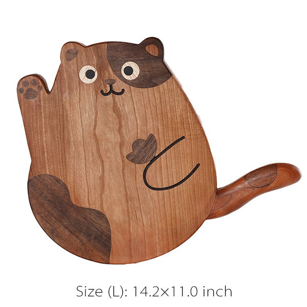 Cute Cat Wooden Cutting Board - Whiskered Prep - Kitchen Delight