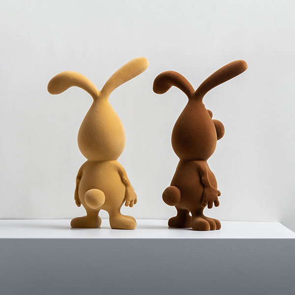 Cute Bunny and Carrot Figurine - Tabletop Miniature - Resin