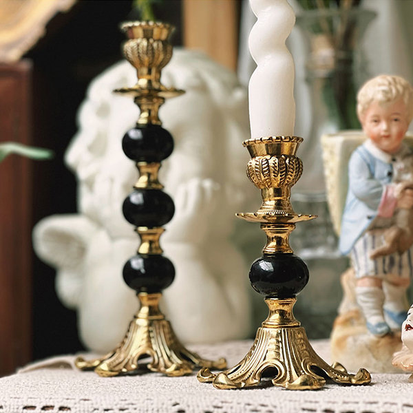 Vintage Faux Brass Candlesticks - Timeless Elegance with a Modern Twist -  Ashwell & Co.
