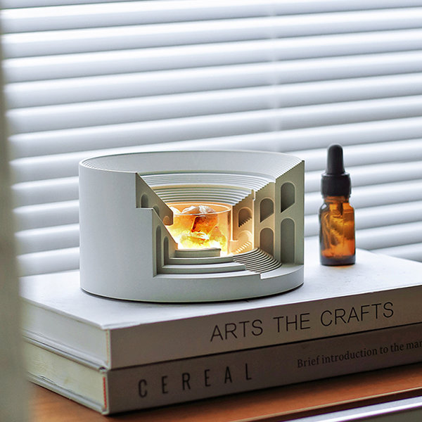 Theater-Inspired Cement Ambient Night Light - Architectural Design - Cozy Glow