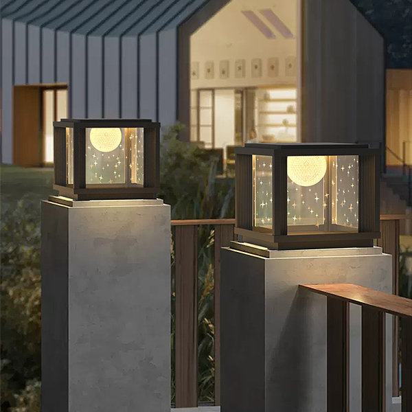 Starry Sky Solar Pillar Light - Enchanting Illumination - Elegant Outdoor Feature