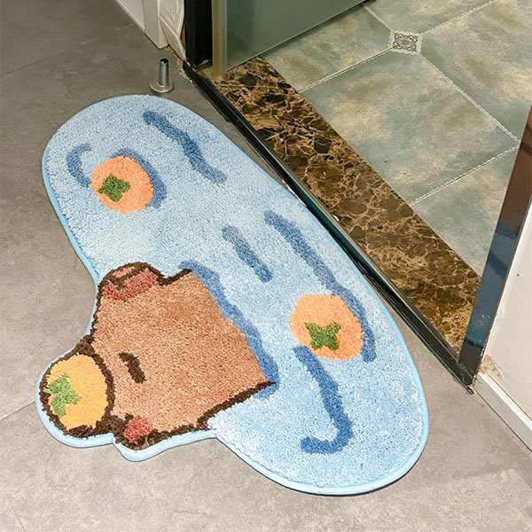 Capybara Bedroom Rug - Whimsical Bedside Comfort - Cozy and Cute ...